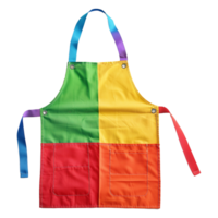 Multicolored Childrens Apron with Pockets for Cooking or Art Class png