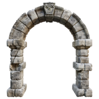 Ancient Stone Archway Entrance Gateway Ruin Structure 3D Render png