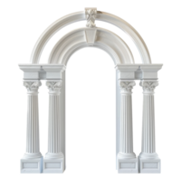Elegant White Marble Archway with Fluted Columns and Intricate Design Details png