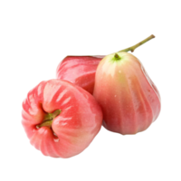 Three Ripe Red Water Apples Isolated on Black Background png