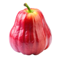 A Vibrant Red Rose Apple Isolated on a Black Background, Showing its Smooth Skin and Unique Shape png