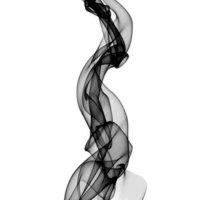 Black and white image of a tall rectangular shape with a small square extension at the bottom right png