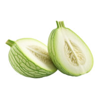 Two Halves of a Fresh Winter Melon Showing Seeds and Texture png