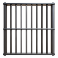A Detailed View of a Dark Gray Metal Security Gate with Vertical Bars png