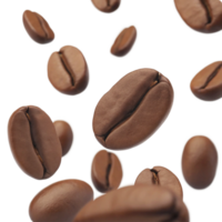 Falling Roasted Coffee Beans Dark Background Aromatic Caffeine Beverage png