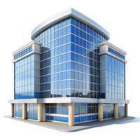 Modern glass office building exterior architectural design rendering showing multiple floors and large windows png