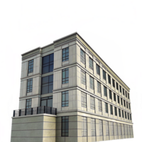 A Modern Multistory Building with Many Windows and a Unique Architectural Design png