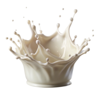 Stunning Milk Splash Crown A mesmerizing image of creamy milk creating a crown shape splash against a black background png