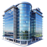 A Modern Glass Office Building Architectural Design 3d Rendering png