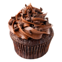 Delicious Chocolate Cupcake with Chocolate Frosting and Chocolate Shavings png