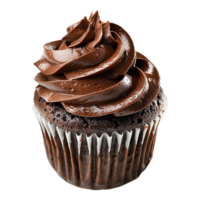 Delicious Chocolate Cupcake with Swirled Frosting A decadent treat perfect for any occasion png