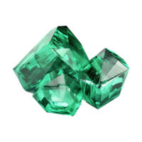 Three Sparkling Emerald Gems Close Up View Green Crystals Precious Stones Luxury Jewelry png