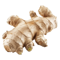 A Detailed Closeup of Fresh Ginger Root Showing its Complex Texture and Irregular Shape png