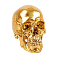 A Detailed Golden Human Skull Model with HighQuality Finish and Intricate Bone Structure png