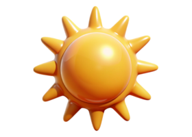 A 3D Render of a Cartoon Sun with Pointed Rays on Black Background png