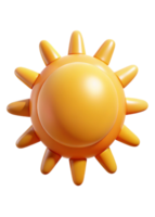 A Cute 3D Render of a Cartoon Sun with Pointed Rays Ideal for Summer Themes and Bright Designs png