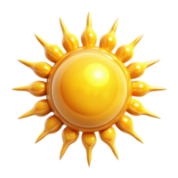 A Shiny Golden Sun Icon with Pointed Rays for Summer Designs png