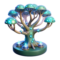 elegant minimalist A Bioluminescent Tree with Embedded Techn original png