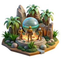 magnificent classic A Group of Explorers Discovering Ancient genuine png