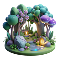 vibrant abstract An Enchanted Forest Filled with Glowing F authentic png