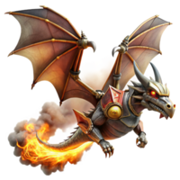 serene vintage A Fierce Steampunk Dragon with Mechani high resolution png