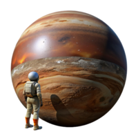 vibrant minimalist A Lone Astronaut Stranded on a Desolate high resolution png