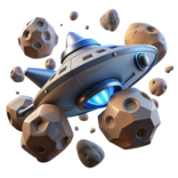 beautiful abstract A Spaceship Flying Through an Asteroid exclusive png