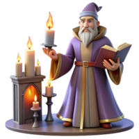 serene modern A Powerful Wizard Casting a Spell in a G professional png