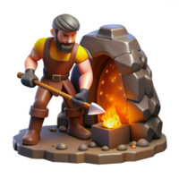impressive abstract A Cyclops Forging a Weapon in His Cave F original png