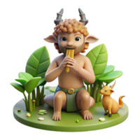 extraordinary rustic A Mischievous Satyr Playing a Pan Flute In high quality png