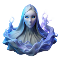 dramatic artistic Portrait of an Ethereal Ghost Translucen authentic png