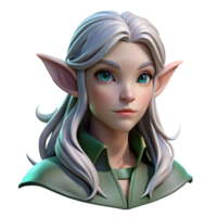 vibrant minimalist Portrait of a Elf with Pointed detailed png