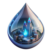 elegant abstract A Futuristic Cityscape Reflected in a Ra high resolution png