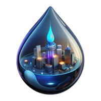 serene artistic A Futuristic Cityscape Reflected in a Ra original png