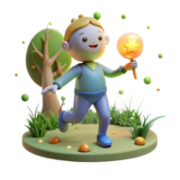 serene classic A Playful Pan Dancing in a Moonlit Forest original png