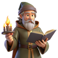 impressive creative A Wise Old Wizard Casting a Spell from A authentic png
