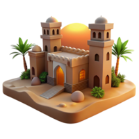 magnificent modern A Desert Oasis with Traditional Mud Brick B authentic png