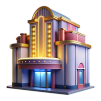 serene creative Art Deco Movie Palace Grand Facade high resolution png