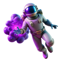 vibrant modern Bioluminescent Astronaut in Space authentic png