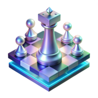 beautiful traditional A Holographic Chessboard Pieces Hovering detailed png