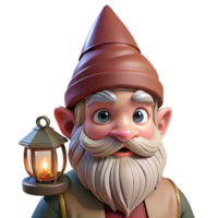 wonderful artistic Portrait of a Grumpy Gnome with a Long high resolution png