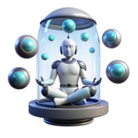 wonderful artistic A Lone Cyborg Meditating in a Zero Gravi high quality png