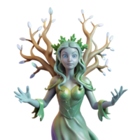 vibrant artistic A Dryad Emerging from a Tree Ethereal A png