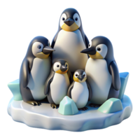 dramatic abstract Huddling Penguins on Ice high quality png