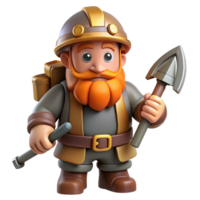 beautiful creative A Stoic Dwarf Miner with a Pickaxe Dimly detailed png