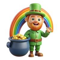 magnificent classic A Leprechaun Guarding a Pot of Gold At professional png