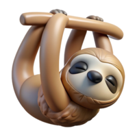 serene rustic Sleepy Sloth Hanging Upside Down exclusive png