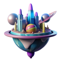 serene contemporary A Futuristic Floating City Above a Gas Gi high resolution png
