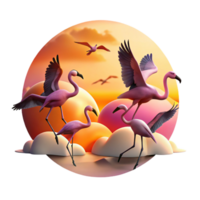 extraordinary rustic Flamingos Taking Flight exclusive png