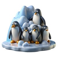 serene abstract A Group of Penguins Huddled Together on An professional png